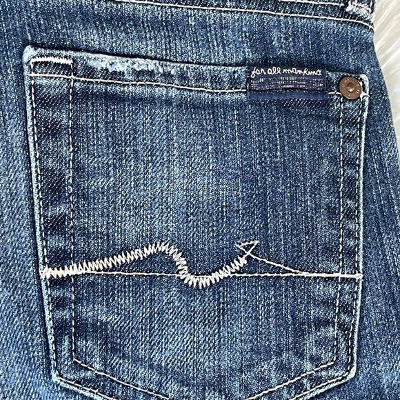 7 For All Mankind Mid Rise Original Bootcut Jeans Sz 26 - Picture 9 of 11